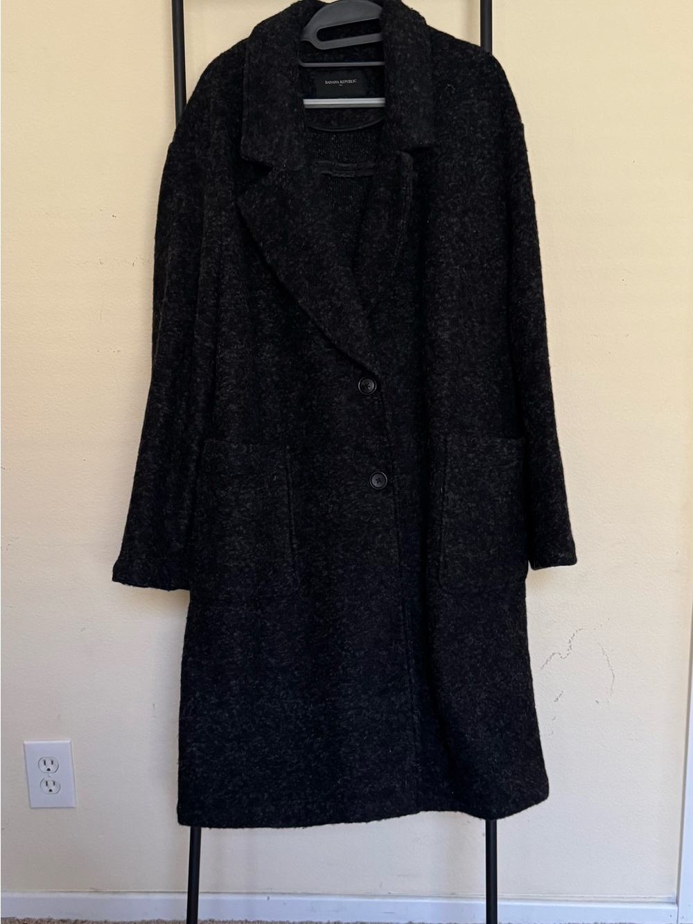 Banana Republic Womens Dark Charcoal Knit Cocoon Coat